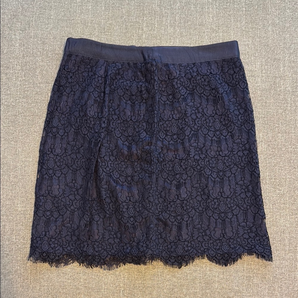 Elegant Navy Lace Skirt